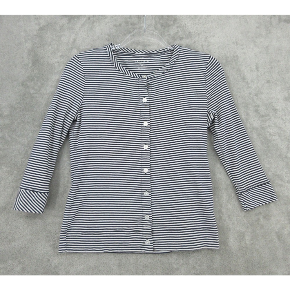 Talbots Cardigan Set Womens Size Small Petite Blue Striped Cardigan Tank Knit
